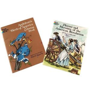 New Vintage Dover coloring books Audubons bird American heroines cottage granny